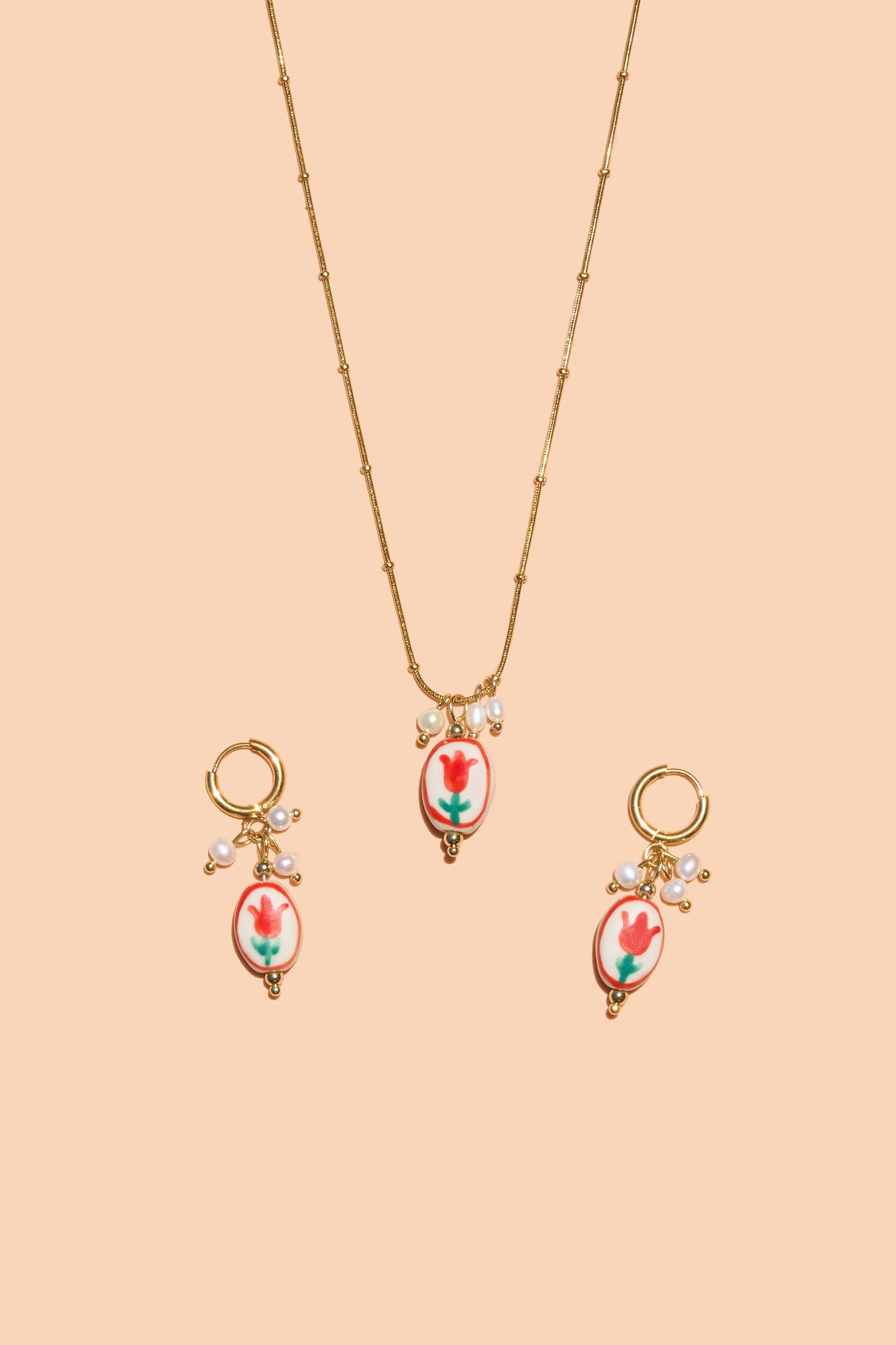 Sweet Tulip Necklace - 18K Gold Plated by Peter & June