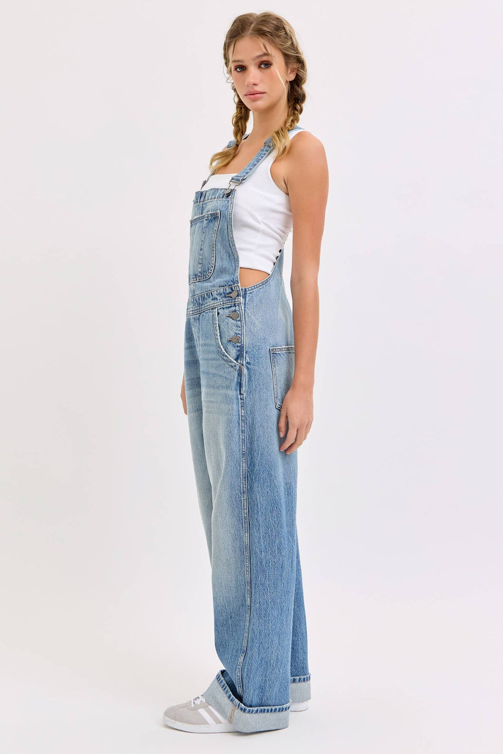 Relaxed Wide Leg Overall with Cuff