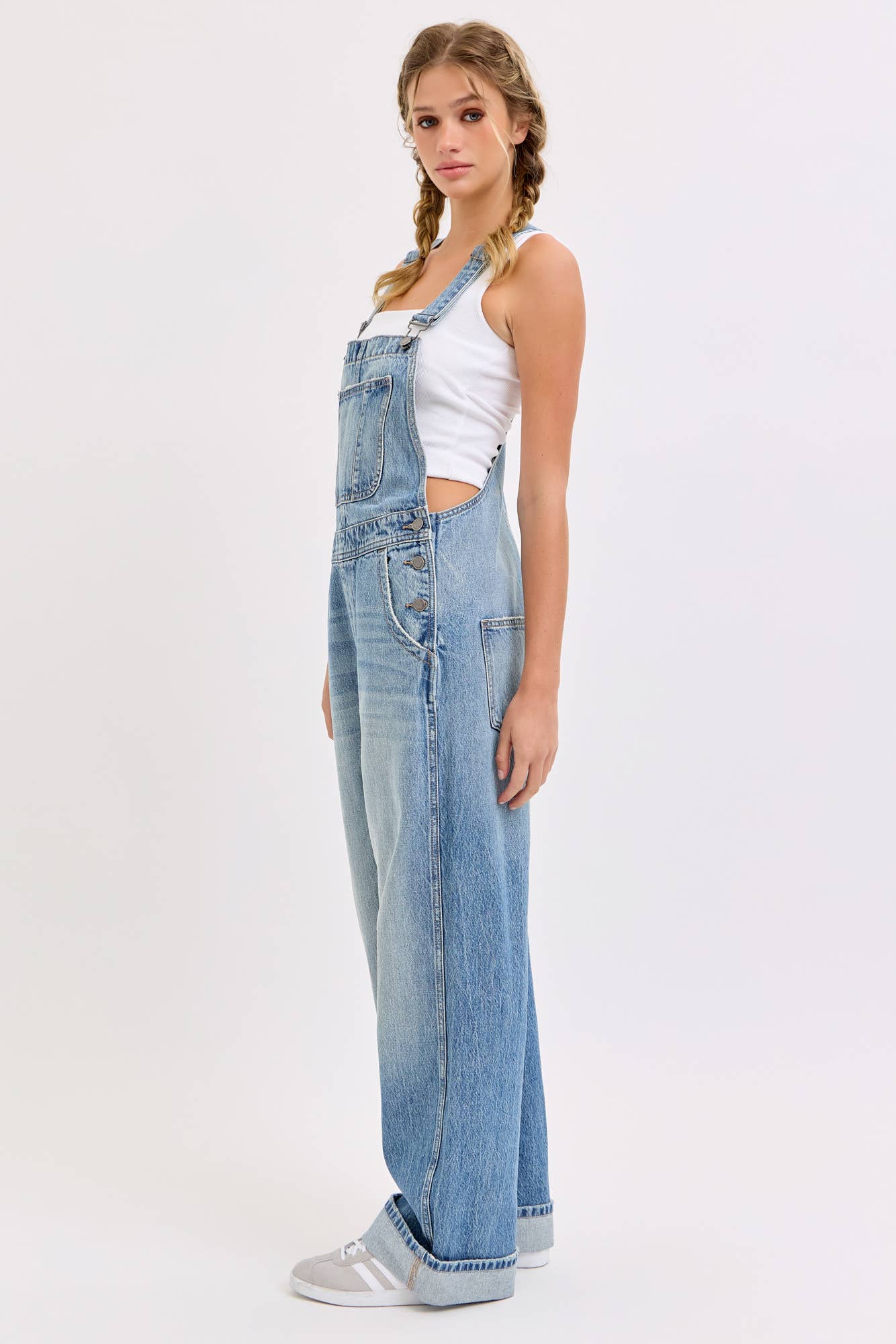 Relaxed Wide Leg Overall with Cuff
