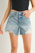 High-Rise Vintage Distressed Short by Just Black Denim