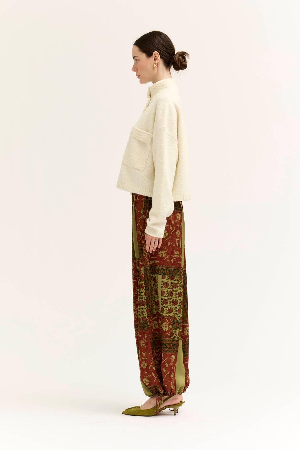 FUNNEL NECK CROP CARDIGAN