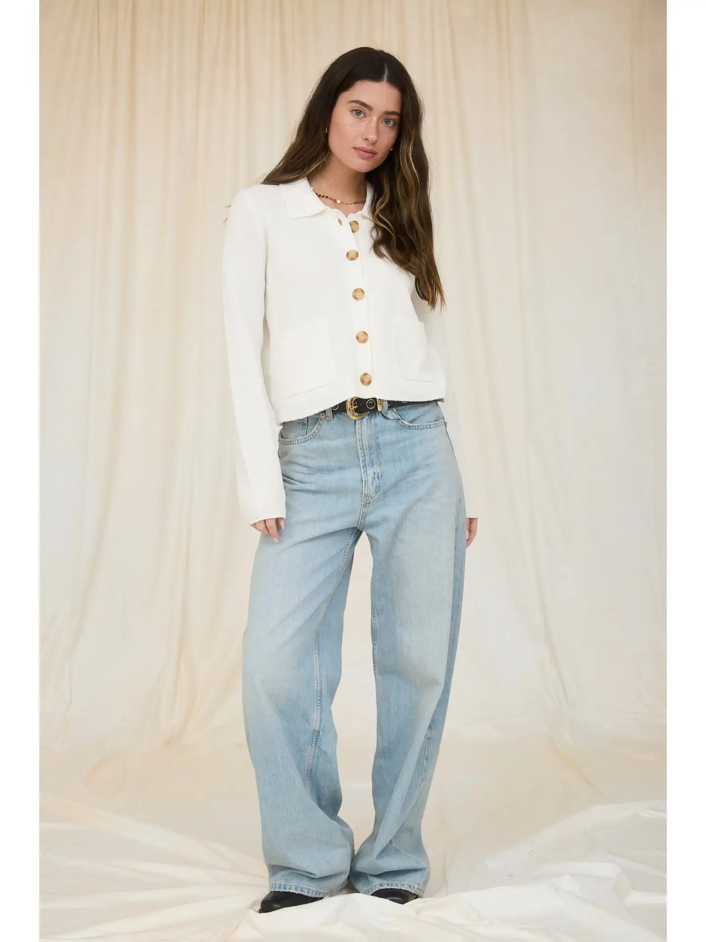 Collared Button Down Cardigan