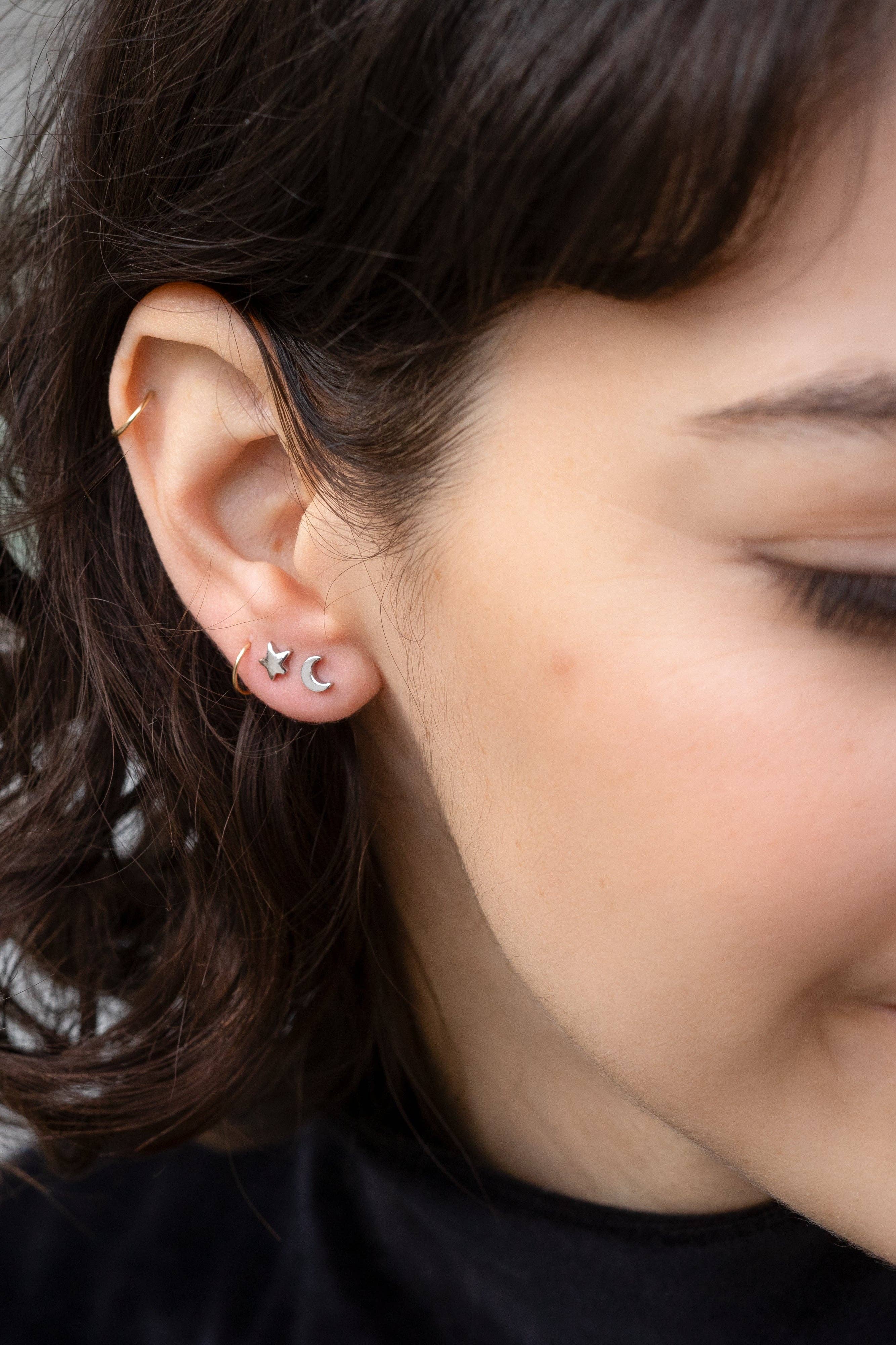 Universe Star Studs - 18K Gold Plated / White Gold Plated by Peter & June